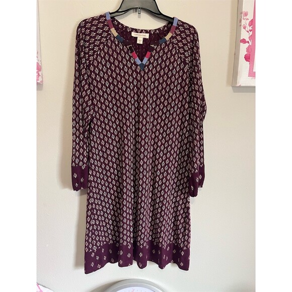 Misia Dresses & Skirts - Coldwater Creek Tunic Dress Womens Petite M Purple Floral Knee Length Boho